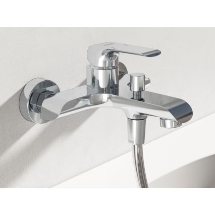 Ravak X07S113 - Badewannenset mit Wannenarmatur FLAT, glänzender Chrom