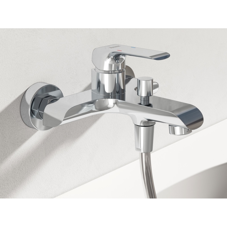 Ravak X07S113 - Badewannenset mit Wannenarmatur FLAT, glänzender Chrom