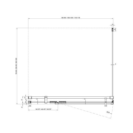 Ravak X9VV70A00Z1 - Feste Duschwand COOL 90x195 cm glänzender Chrom