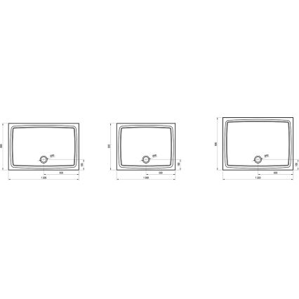 Ravak XA03G711010 - Rechteckige Duschwanne GIGANT 90x120 cm weiß