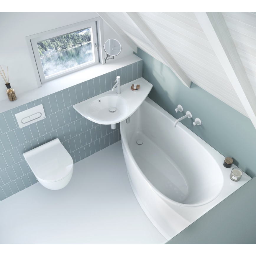 Ravak XJ1P1100000 - Wandwaschbecken AVOCADO 85 x 45 cm gegossener Marmor/Weiß