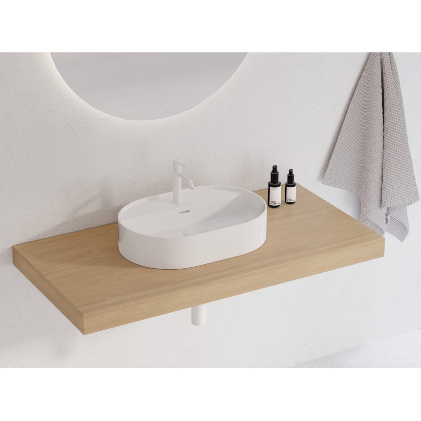Ravak XJX01155003 - Aufsatzwaschbecken CERAMIC SLIM 55x40 cm Keramik/weiß