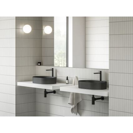 Ravak XJX0D155000 - Aufsatzwaschbecken CERAMIC SLIM 55 x 37 cm Keramik/Schwarz