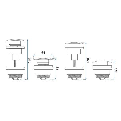 REA-A2361 - Waschbeckenablauf CLICK-CLACK Ø 6,4 cm mattweiß