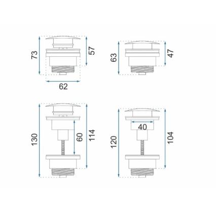 REA-A4100 - Waschbecken-Ablauf CLICK-CLACK Ø 6,4 cm, Hochglanz-Schwarz