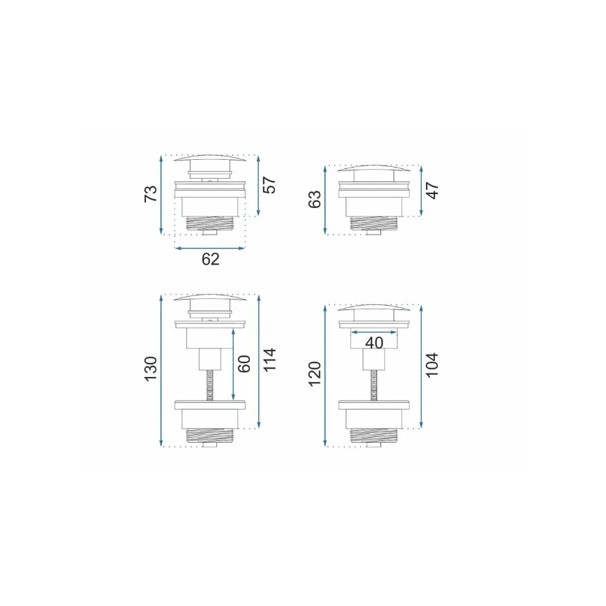 REA-A4100 - Waschbecken-Ablauf CLICK-CLACK Ø 6,4 cm, Hochglanz-Schwarz