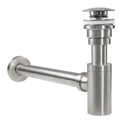 REA-A4400 - Waschbecken-Siphon mit CLICK-CLACK-Ablauf, Ø 6,4 cm, Nickel