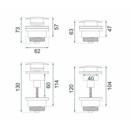 REA-A5632 - Click-Clack-Waschbeckenablauf Ø 6,4 cm, gebürstetes Kupfer