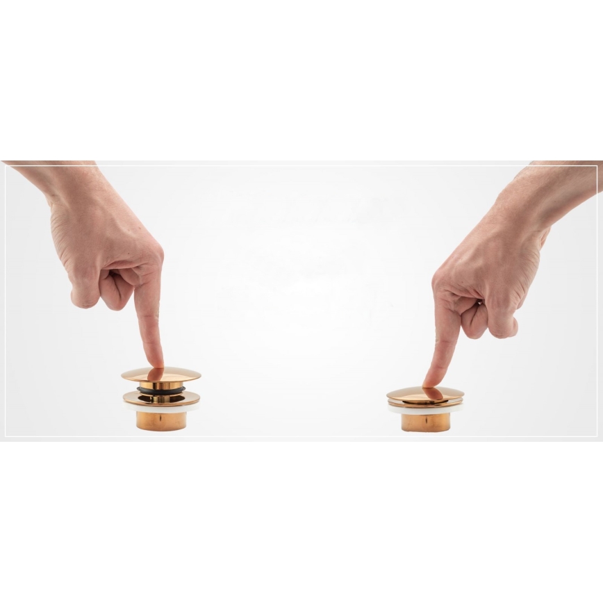 REA-A5692 - Waschbecken-Siphon mit CLICK-CLACK-Ablauf, Ø 6,4 cm, gold