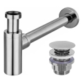 REA-A5693 - Waschbecken-Siphon mit Click-Clack-Ablauf Ø 6,4 cm, glänzender Chrom