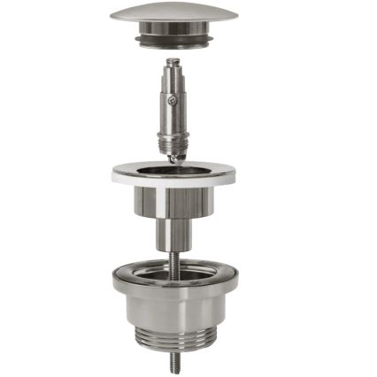 REA-A6000 - Waschbeckenablauf CLICK-CLACK Ø 6,4 cm, gebürstetes Nickel