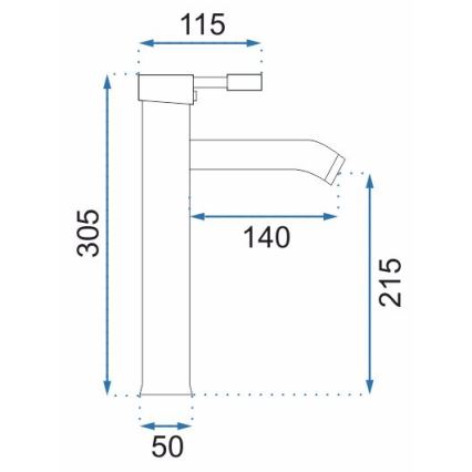 REA-B0027 - Waschtischarmatur GRAF 30,5 cm, glänzender Chrom