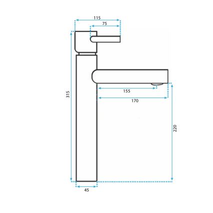 REA-B0229 - Waschtischarmatur TESS 31,5 cm schwarz