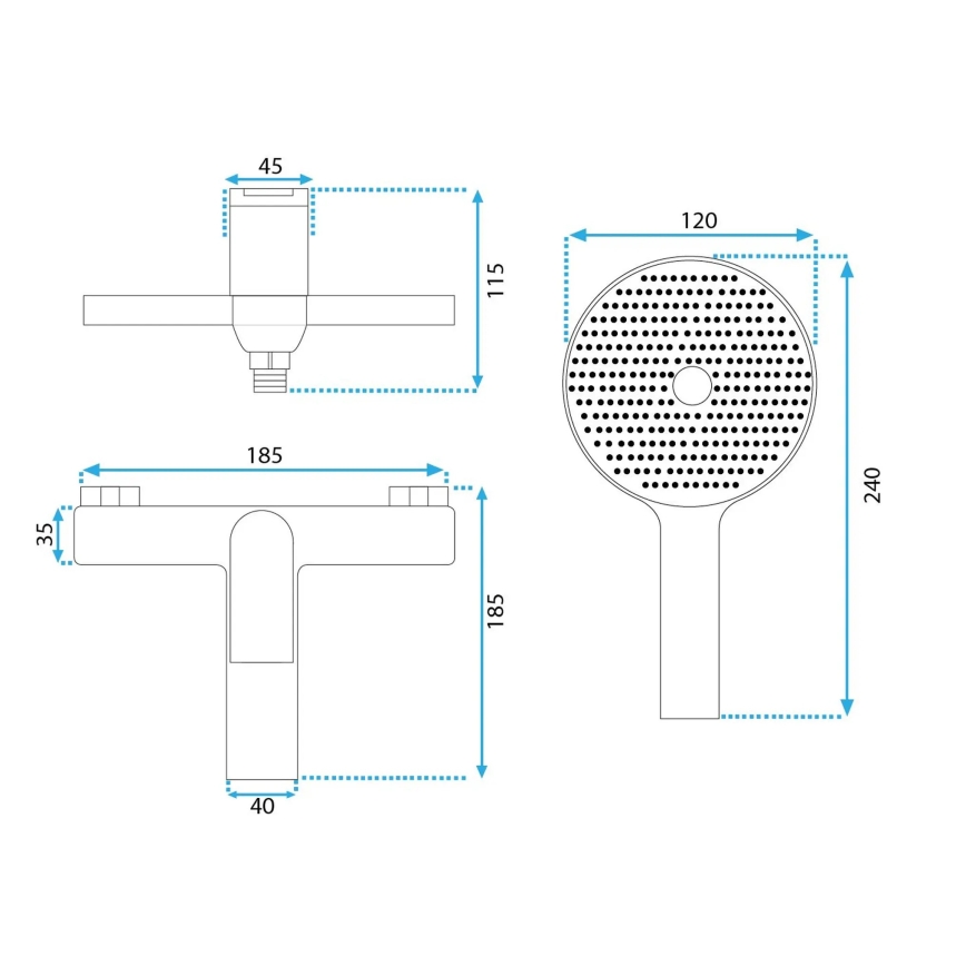 REA-B0492 - Wannen-Armatur-Set AVALON gebürstetes Kupfer