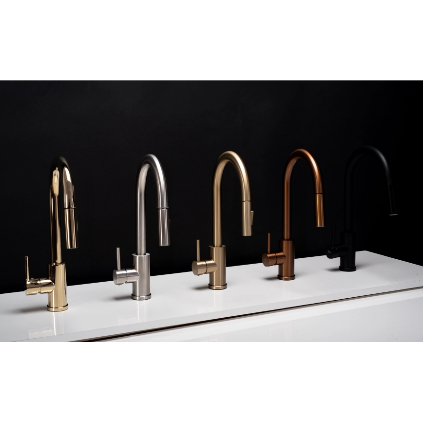 REA-B0669 - Spültischarmatur FRESH mit ausziehbarer Brause, 39,5 cm, gold