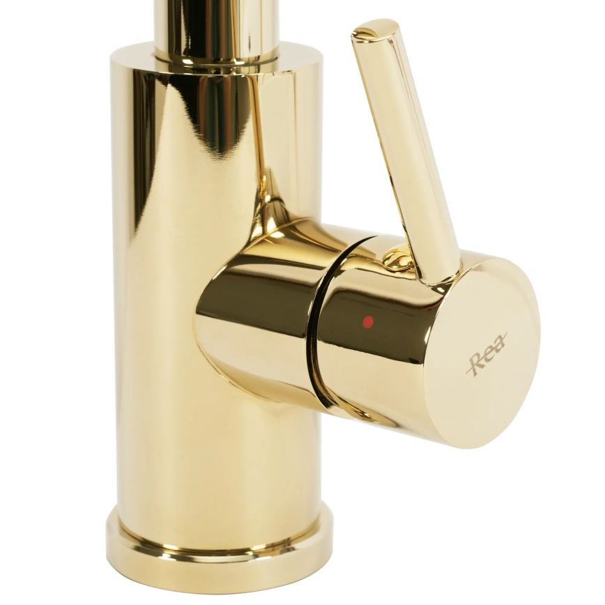 REA-B0669 - Spültischarmatur FRESH mit ausziehbarer Brause, 39,5 cm, gold