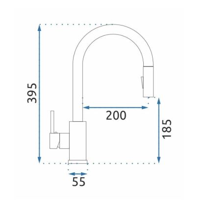 REA-B0669 - Spültischarmatur FRESH mit ausziehbarer Brause, 39,5 cm, gold
