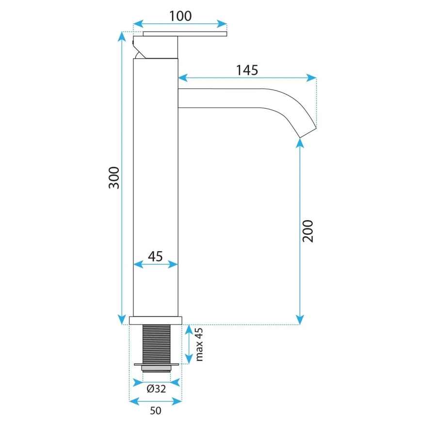 REA-B0971 - Waschtischarmatur ONTARIO 30 cm, gebürstetes Kupfer