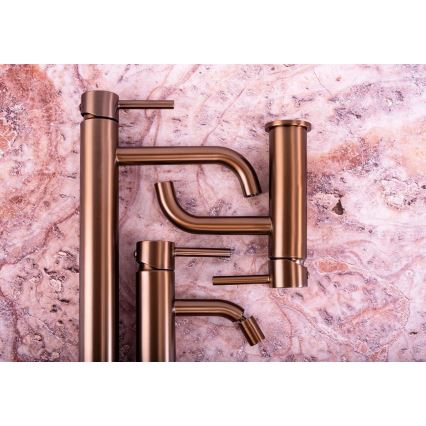 REA-B1112 - Waschtischarmatur LUNGO 16,5 cm in gebürstetem Kupfer