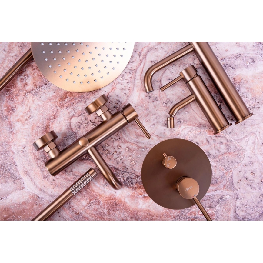 REA-B1112 - Waschtischarmatur LUNGO 16,5 cm in gebürstetem Kupfer