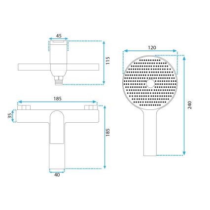 REA-B1156 - Badewannenset AVALON glänzender Chrom