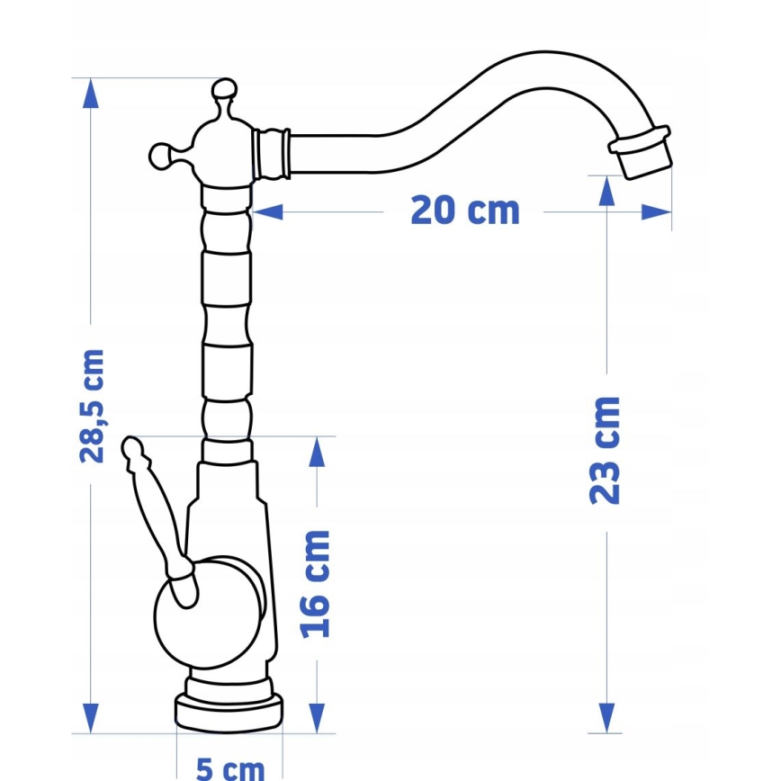 REA-B2150 - Waschtischarmatur BONA 28,5 cm, gebürstetes Gold