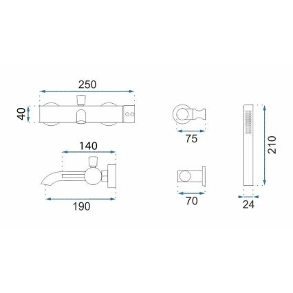REA-B2352 - Badewannenset LUNGO Titan