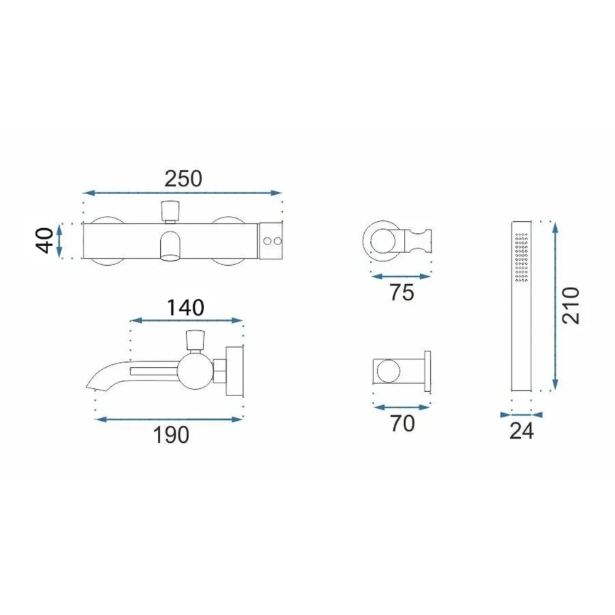 REA-B2352 - Badewannenset LUNGO Titan