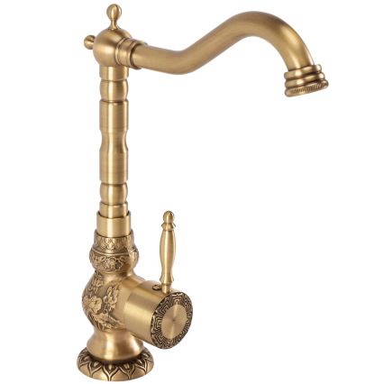 REA-B2500 - Waschtischarmatur VENICE RETRO 32 cm, gebürstetes Gold