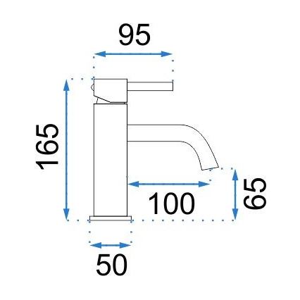 REA-B4102 - Waschtischarmatur LUNGO 16,5 cm schwarz