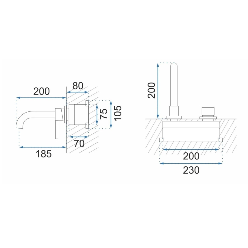 REA-B4109 - LUNGO Waschtischarmatur für Unterputzmontage, gebürstetes Gold