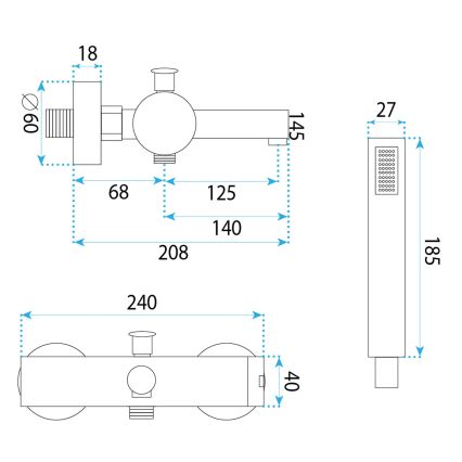 REA-B4525 - Wannenarmatur-Set PIXEL, glänzender Chrom