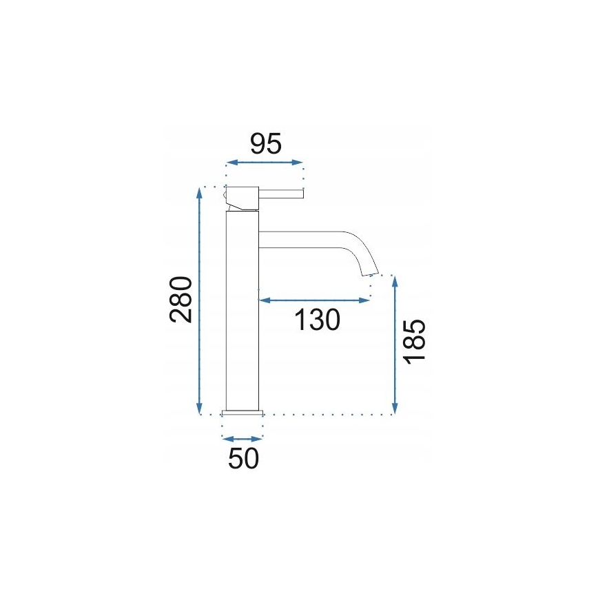 REA-B4526 - Waschtischarmatur LUNGO 28 cm, gebürstetes Gold