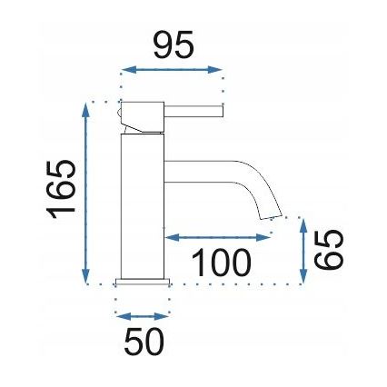 REA-B4527 - Waschtischarmatur LUNGO 16,5 cm, gebürstetes Gold