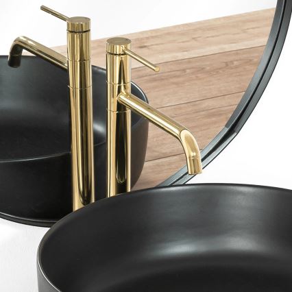 REA-B5002 - Waschtischarmatur LUGANO 34 cm gold