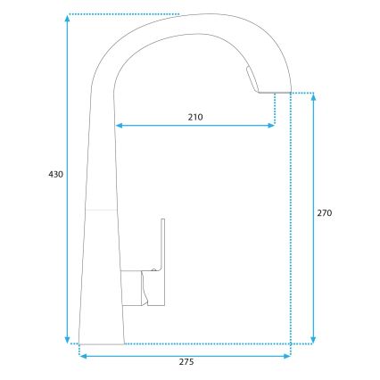REA-B5312 - Spültischarmatur ROSS mit ausziehbarer Brause, 43 cm, gebürstetes Gold