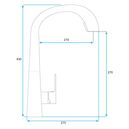 REA-B5313 - Spültischarmatur mit ausziehbarer Brause ROSS 43 cm schwarz