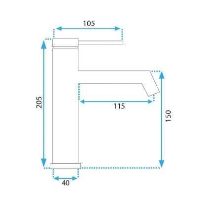 REA-B5316 - Waschbeckenarmatur FOSS 20,5 cm, gebürstetes Gold