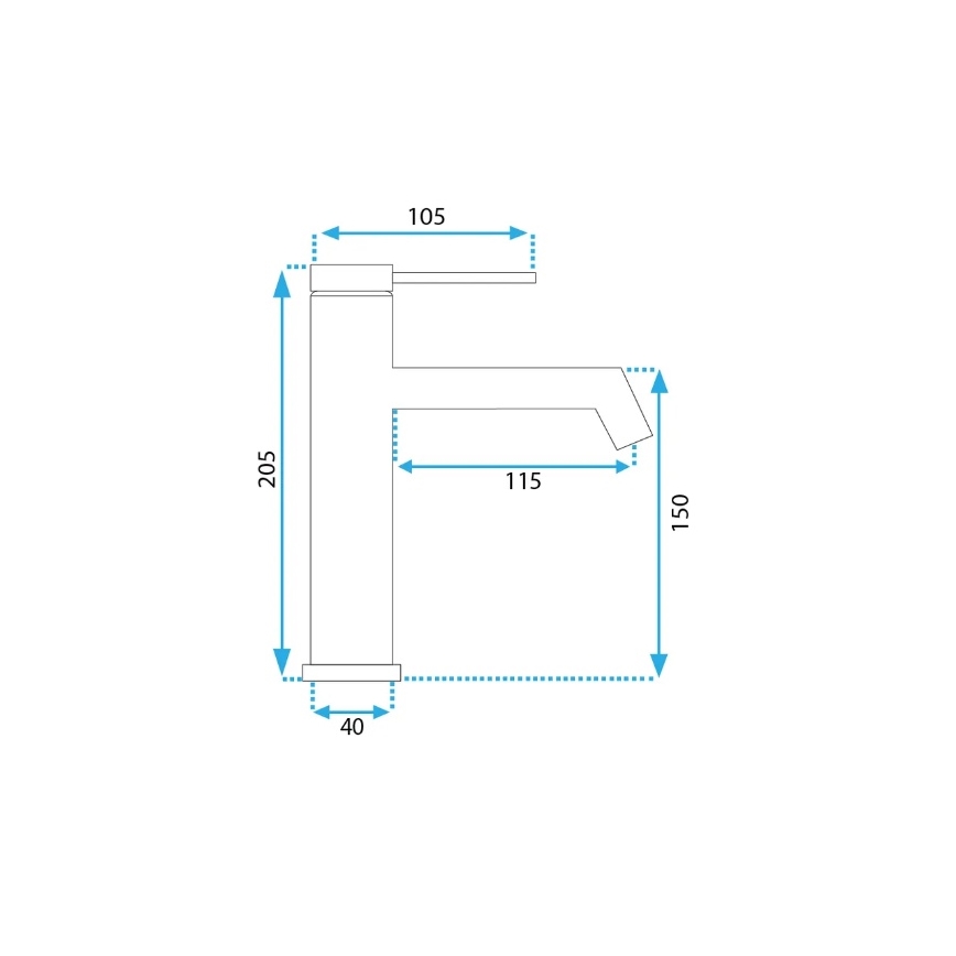 REA-B5316 - Waschbeckenarmatur FOSS 20,5 cm, gebürstetes Gold