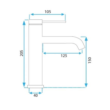 REA-B5323 - Waschtischarmatur CLIF 20,5 cm gebürstetes Gold