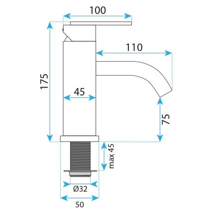 REA-B5505 - Waschtischarmatur ONTARIO 17,5 cm gebürstetes Gold