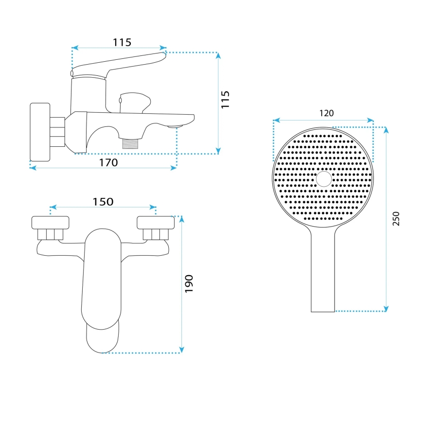 REA-B5941 - Badewannenset MARCO matt schwarz