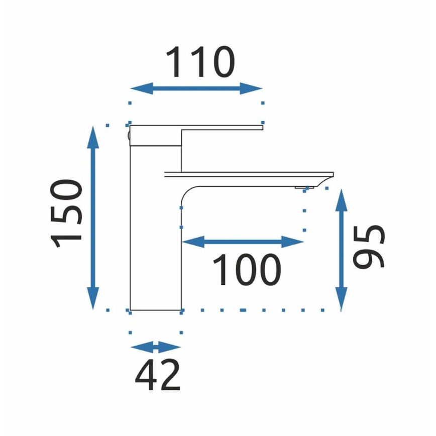 REA-B6202 - Waschbeckenarmatur STORM 15 cm, Hochglanz-Chrom