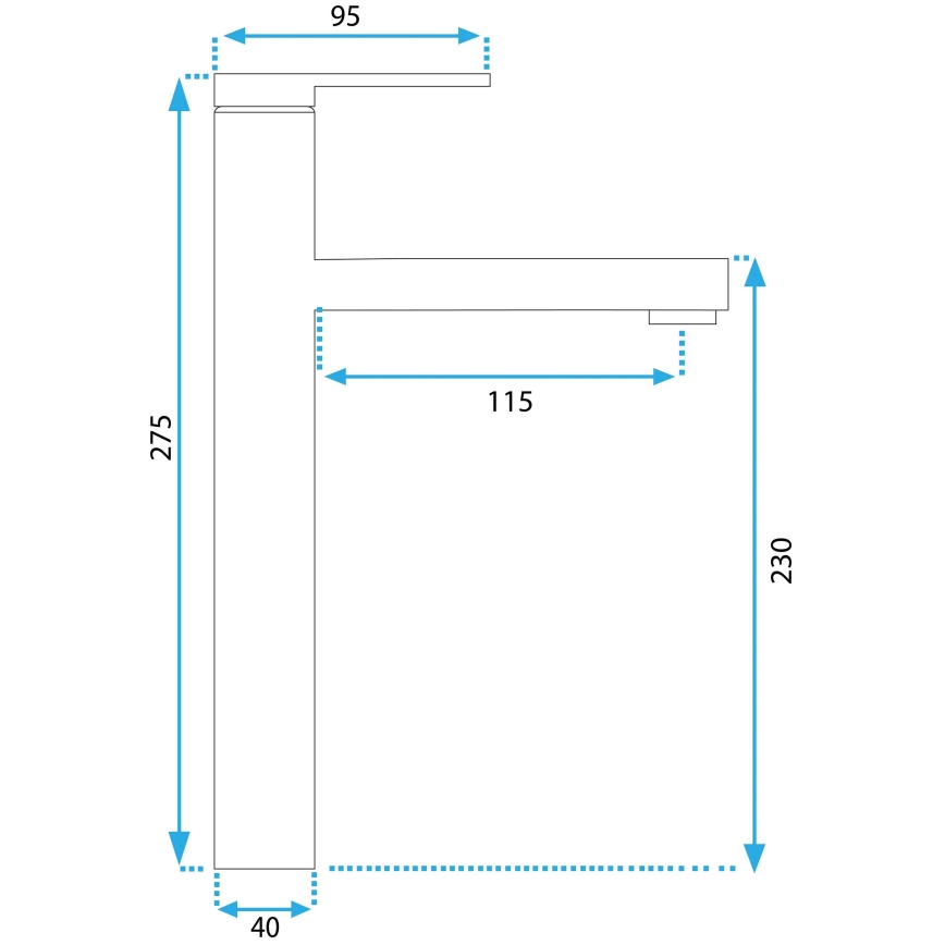 REA-B6214 - Waschtischarmatur PIXEL 27,5 cm schwarz
