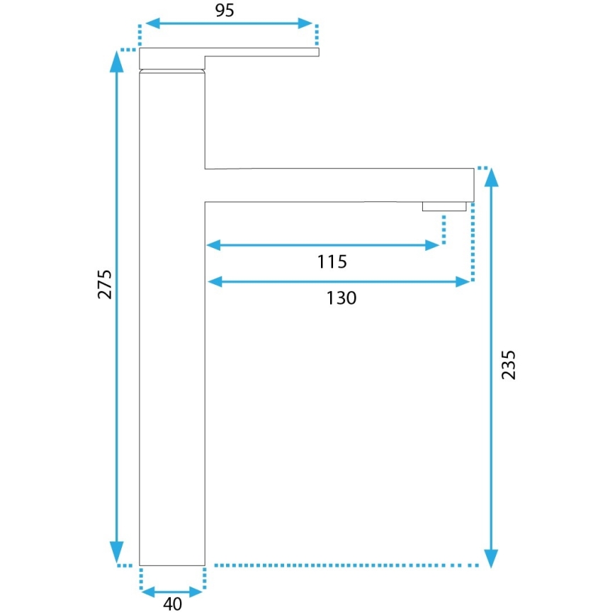 REA-B6215 - Waschtischarmatur PIXEL 27,5 cm, goldfarben