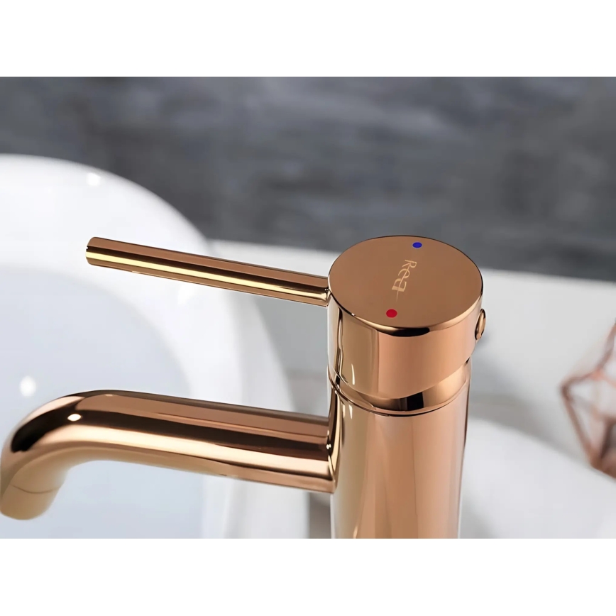 REA-B6321 - Waschtischarmatur LUNGO 28 cm Roségold