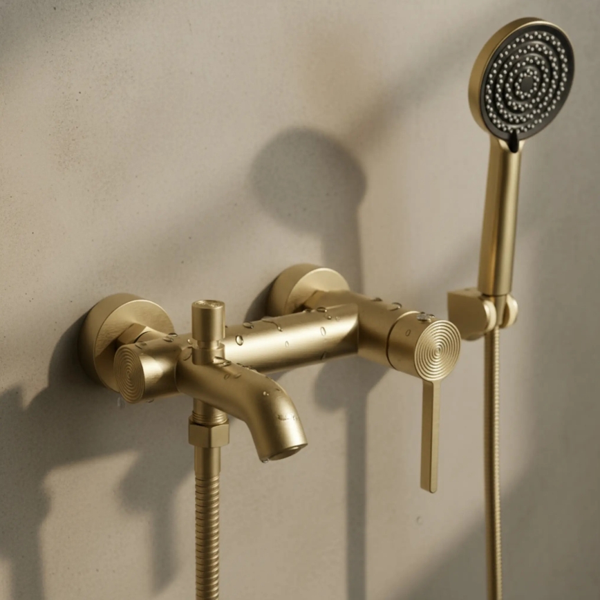 REA-B6445 - Badewannen-Set FOSTER gebürstetes Gold
