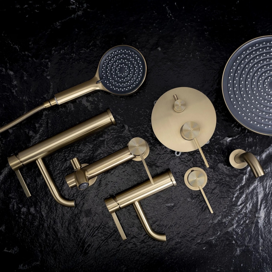 REA-B6445 - Badewannen-Set FOSTER gebürstetes Gold
