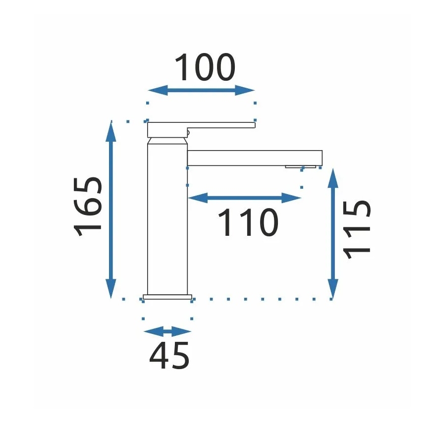 REA-B6555 - Waschtischarmatur VERSO 16,5 cm, gebürstetes Gold