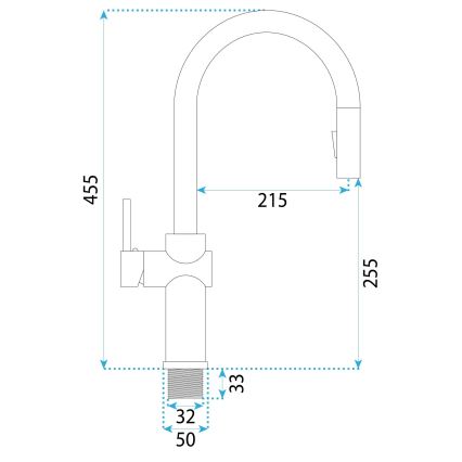 REA-B7200 - Küchenarmatur FRESH mit ausziehbarer Spülbrause, 45 cm, schwarz